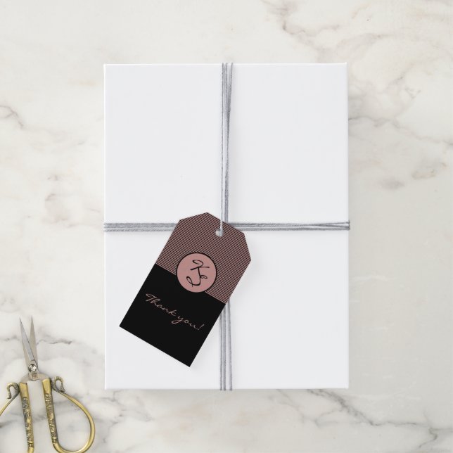 Étiquettes-cadeau Salon de cheveux Monogramme personnalisé Merci (Avec de la ficelle)