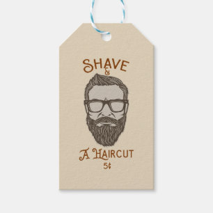 Étiquettes-cadeau Salon de coiffeur rétro graphique de barbier Shave