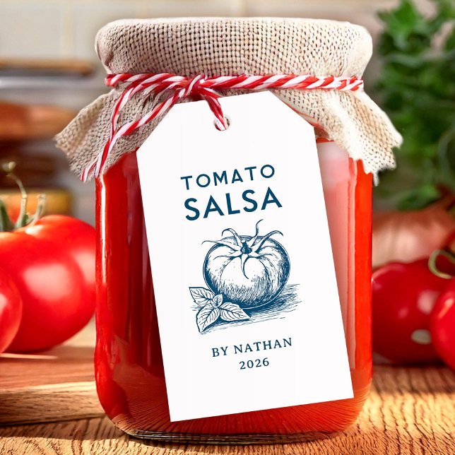 Étiquettes-cadeau Salsa tomate couleurs personnalisées (Créateur téléchargé)