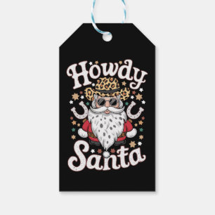 Étiquettes-cadeau Salut Santa Cow-boy Occidental Cadeau de Noël Rode