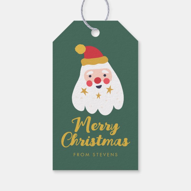 Étiquettes-cadeau Salutation de Noël de Santa  (Dos)