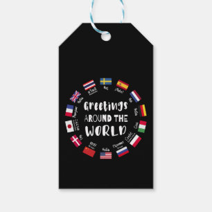 Étiquettes-cadeau Salutations autour du monde, Bonjour dans toutes l