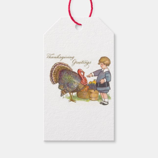 Étiquettes-cadeau Salutations de Thanksgiving (Devant)