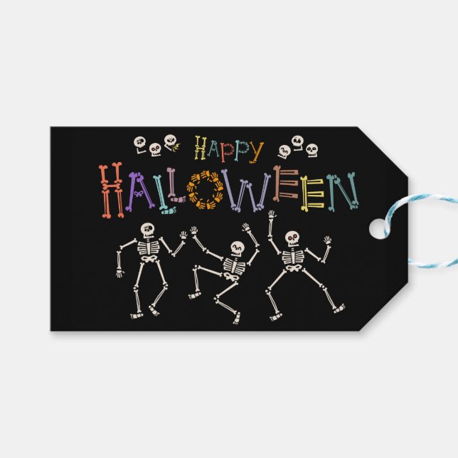 Étiquettes-cadeau Salutations d'Halloween (Devant (Horizontal))