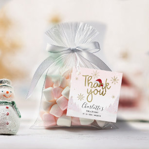 Étiquettes Cadeau Santa Baby Noël Fille Baby Shower Merci