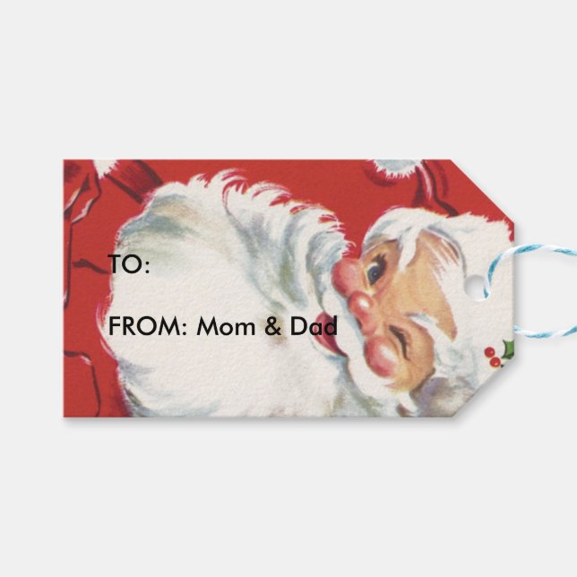 Étiquettes-cadeau Santa Claus (Devant (Horizontal))