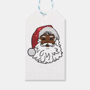 Étiquettes-cadeau santa claus noir