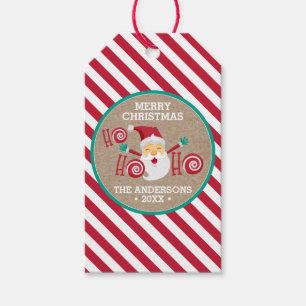 Étiquettes-cadeau Santa Claus Pepperment Noël personnalisé