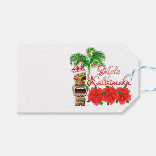 Étiquettes-cadeau Santa Claus Tiki Mele Kalikimaka