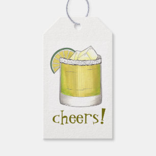 Étiquettes-cadeau Santé! Célébration Margarita Cocktail Lime Green