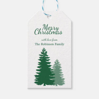 Étiquettes-cadeau sapin blanc de Noël minimal