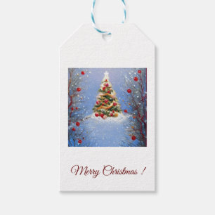 Étiquettes-cadeau  Sapin de noël décoré