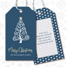 Sapin de Noël Navy Nom de Script Fantaisiste