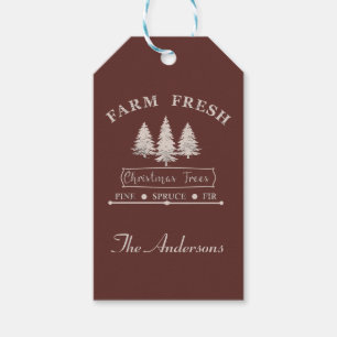 Étiquettes-cadeau Sapins de Noël fraîchement coupés
