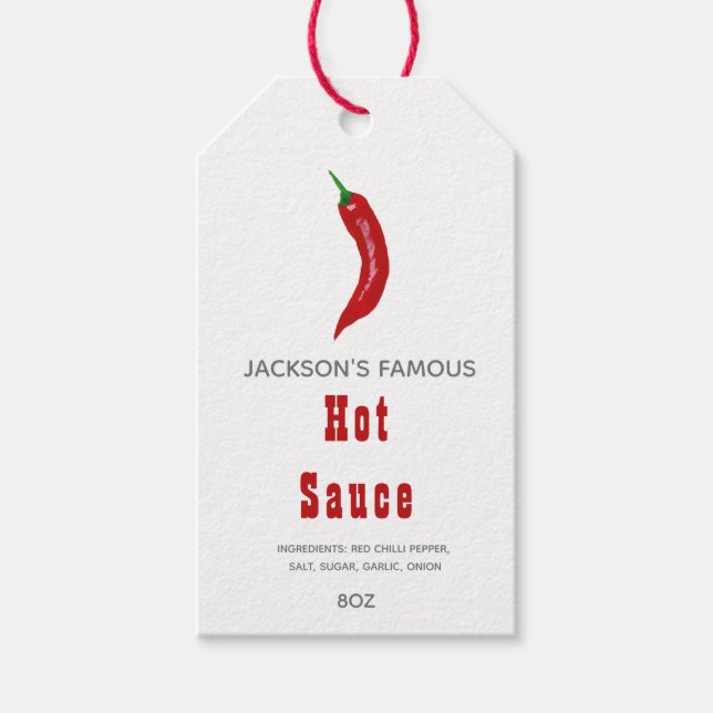 Étiquettes-cadeau Sauce chaude maison | Sauce chili (Devant)