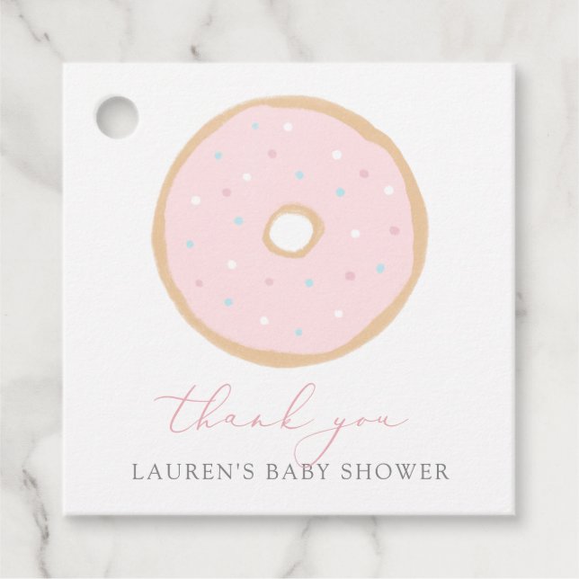 Étiquettes Cadeau Saupoudrer bébé Donut (Devant)