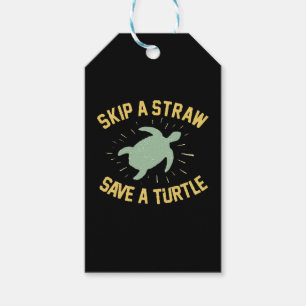 Étiquettes-cadeau Sauter une paille Sauter une tortue