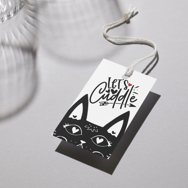 Étiquettes-cadeau Scandinaves, Cuddle Black Cat Design (Créateur téléchargé)