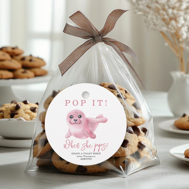 Étiquettes Cadeau Sceau rose - Pop it! Quand elle éclaire ! (Créateur téléchargé)