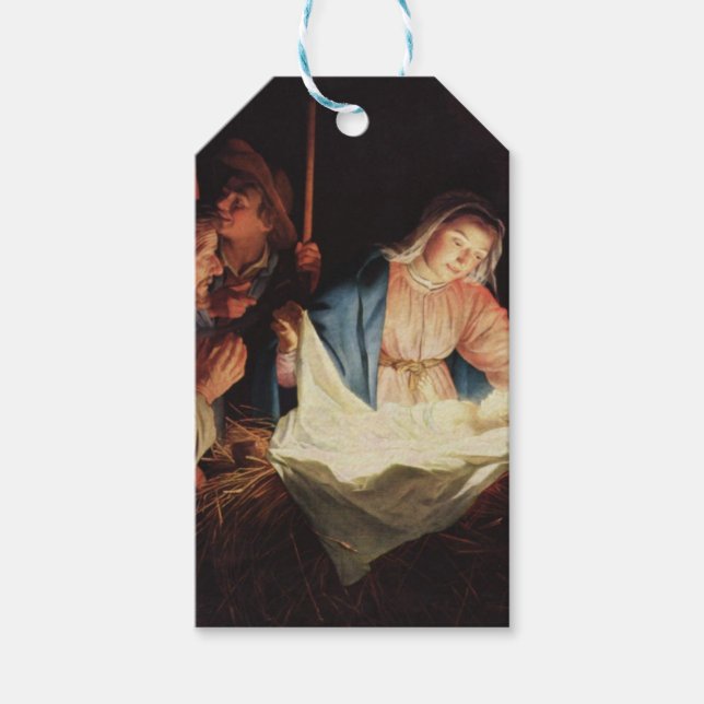 Étiquettes-cadeau Scène de la Nativité (Devant)