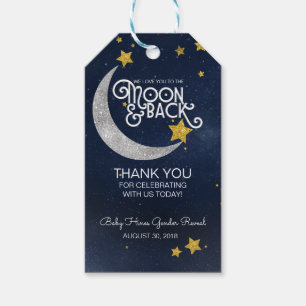 Étiquettes-cadeau Scintillement peu de lune d'étoile et Merci