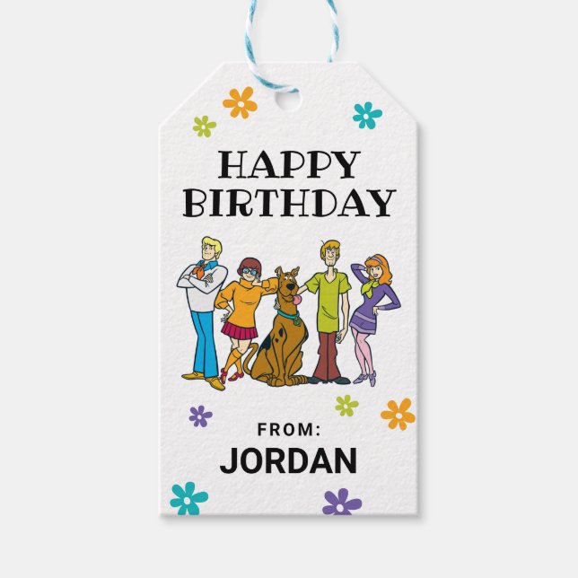 Étiquettes-cadeau Scooby-Doo et Gang Anniversaire de (Devant)