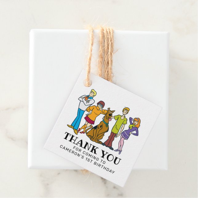 Étiquettes Cadeau Scooby-Doo et le Merci de Gang (En situation)
