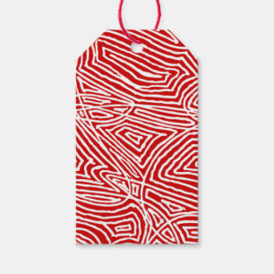 Étiquettes-cadeau Scribbleempreintes rouges