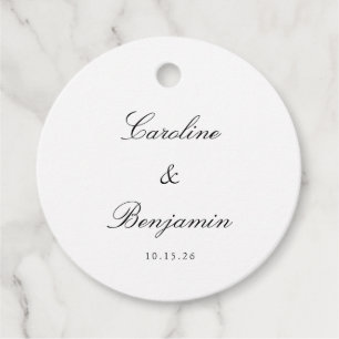 Étiquettes Cadeau Script Classique élégant Mariage élégant Personnal