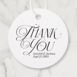 Étiquettes Cadeau Script de calligraphie de Merci élégant moderne