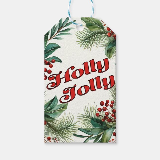 Étiquettes-cadeau Script de Noël Festive (Devant)