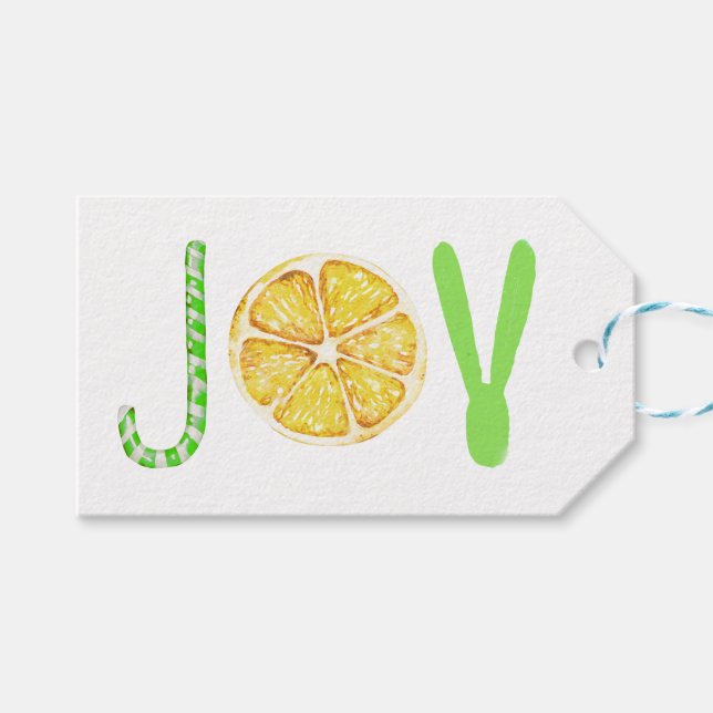 Étiquettes-cadeau Script de typographie moderne Noël JOY (Devant (Horizontal))