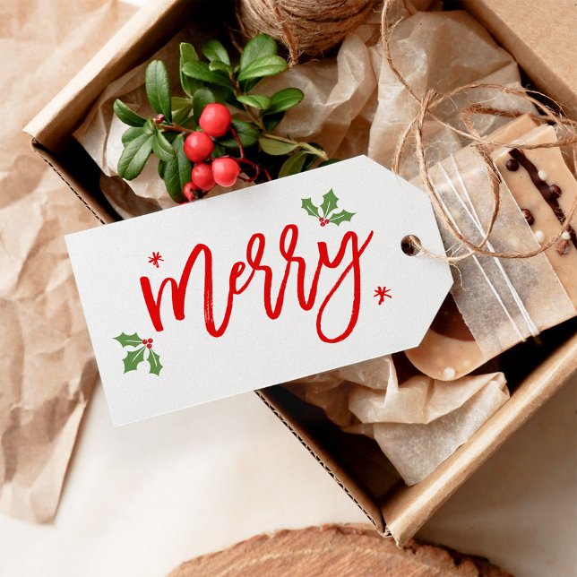 Étiquettes-cadeau Script de typographie Whimsical Joyeux Noël (Créateur téléchargé)