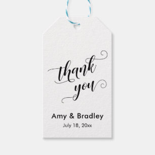 Étiquettes-cadeau Script Élaboré Merci Mariage Personnalisé