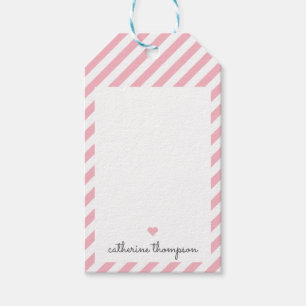Étiquettes-cadeau Script féminin mignon féminin de coeur rose vif