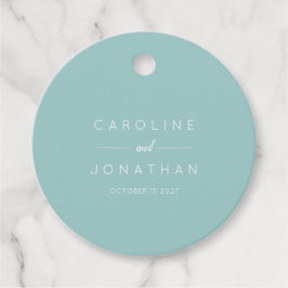Étiquettes Cadeau Script minimaliste moderne Aqua Mariage personnali
