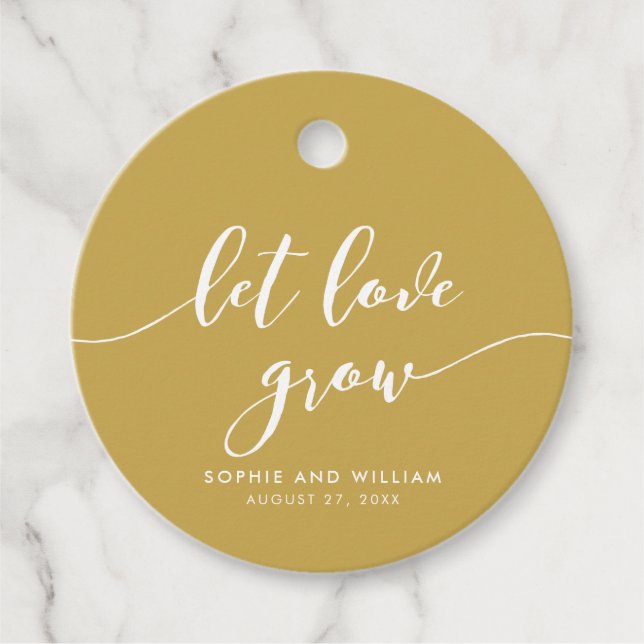 Étiquettes Cadeau Script Relax Laisser l'amour grandir Mariage de co (Devant)