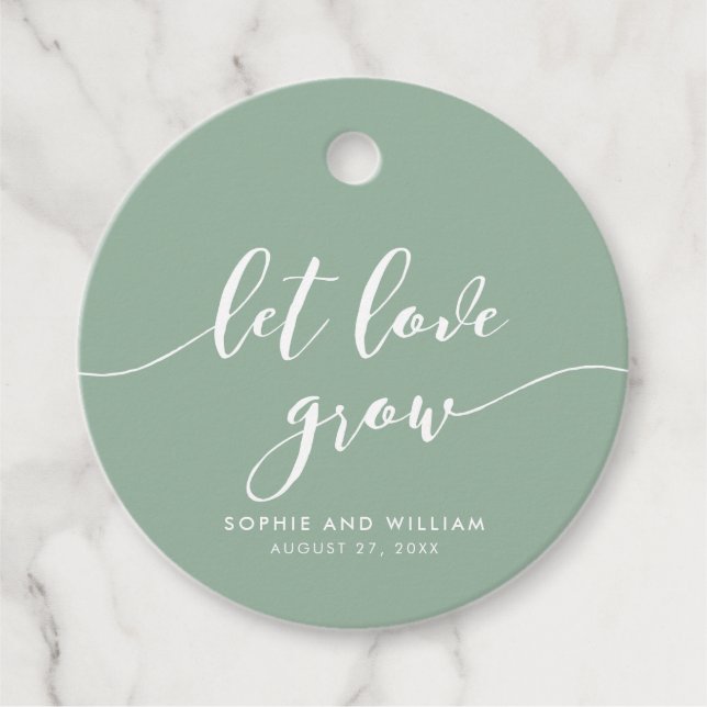Étiquettes Cadeau Script Relax Laisser l'amour grandir Mariage de co (Devant)