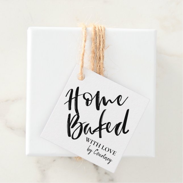 Étiquettes Cadeau Script rustique Accueil Baguettes Faveur cuites (En situation)