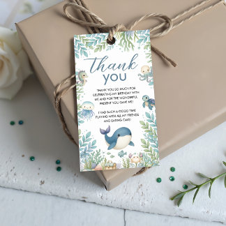 Étiquettes-cadeau Sea Creatures Birthday Favor Tags