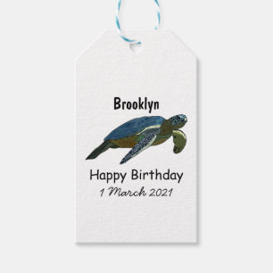 Étiquettes-cadeau Sea turtle cartoon