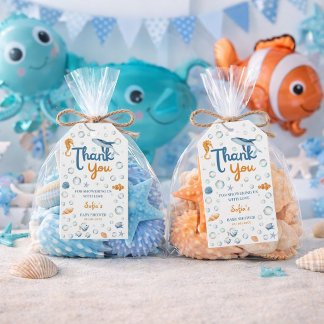 Étiquettes-cadeau Sea You Soon Coastal Baby Shower Thank You Gift