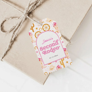 Étiquettes-cadeau Second Rodeo Western Cowgirl Birthday Party