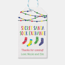 Étiquettes-cadeau Secret Père Noël Sock Exchange Sock Swap Fête