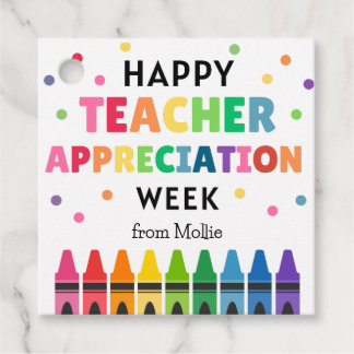 Étiquettes Cadeau Semaine d'appréciation de l'enseignant Crayons mul