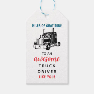 Étiquettes-cadeau Semaine d'appréciation des chauffeurs de camion É