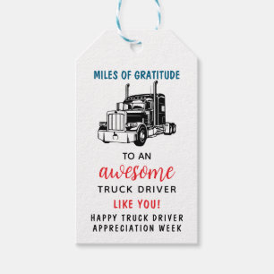 Étiquettes-cadeau Semaine d'appréciation des chauffeurs de camion É