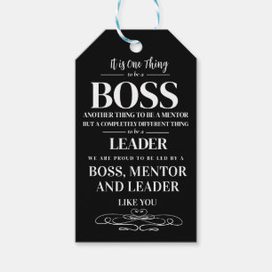 Étiquettes-cadeau Semaine de l'appréciation du patron Mentor, leader
