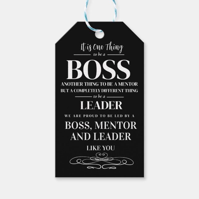 Étiquettes-cadeau Semaine de l'appréciation du patron Mentor, leader (Devant)
