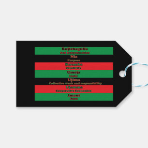 Étiquettes-cadeau Sept principes de Kwanzaa (horizontal)